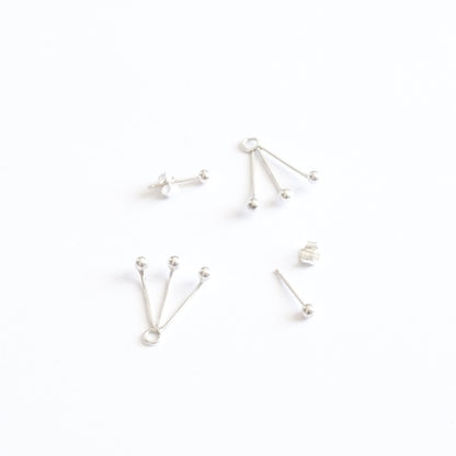 Chic and Unique - Hand-Crafted, Distinctive Triple Ball Ear Jacket Earrings - 0217 - Virginia Wynne Designs