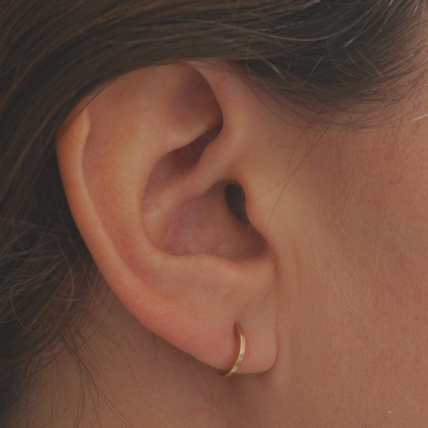 Exceptionally Designed Hand-Crafted Tiny Ear Hugging Hoop Studs - 0228 - Virginia Wynne Designs