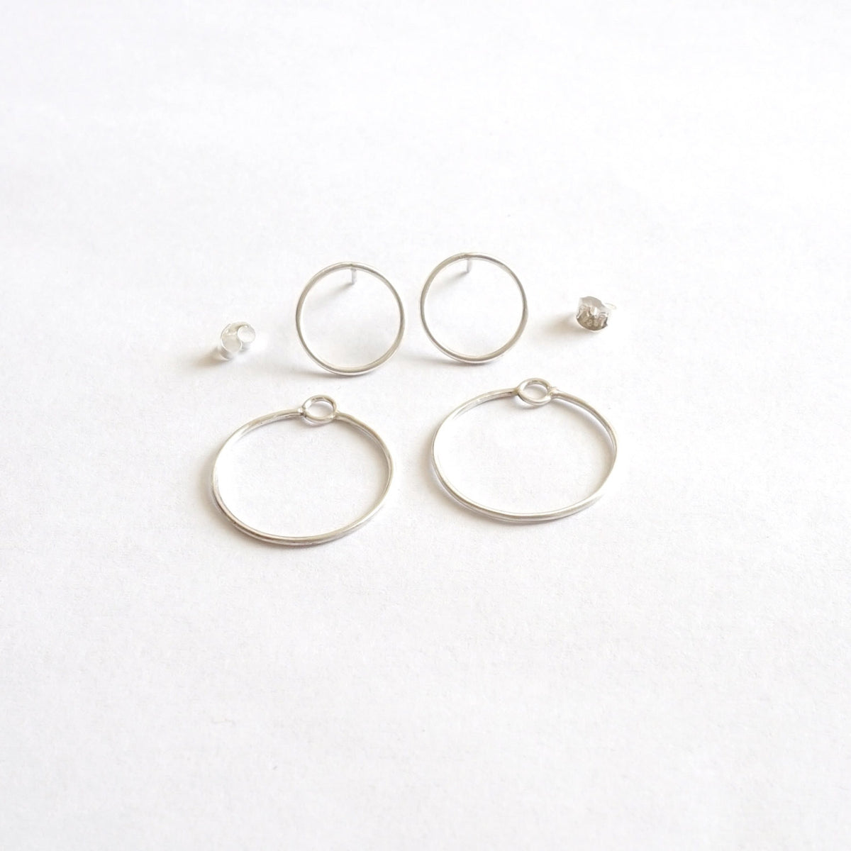 Elegant Refined Hand-Made, Double Open Circle Jacket Earrings - 0221 - Virginia Wynne Designs