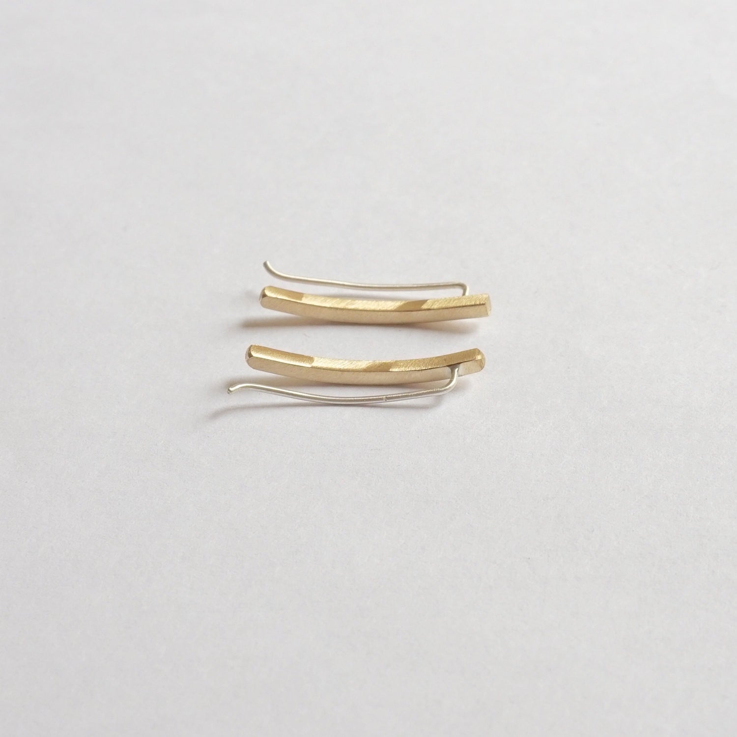Minimalistic Distinctive Hand-Made Square Ear Climbers - 0245 - Virginia Wynne Designs