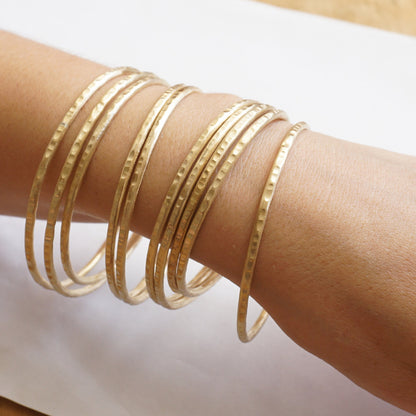 Classic Bohemian Bangle Bracelets, Hand-Made and Hand Textured - 0210 - Virginia Wynne Designs