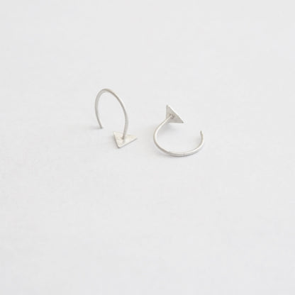Boho Chic And Stylish, Hand-Made Ear Hugging Hoops With A Triangle Front - 0246 - Virginia Wynne Designs