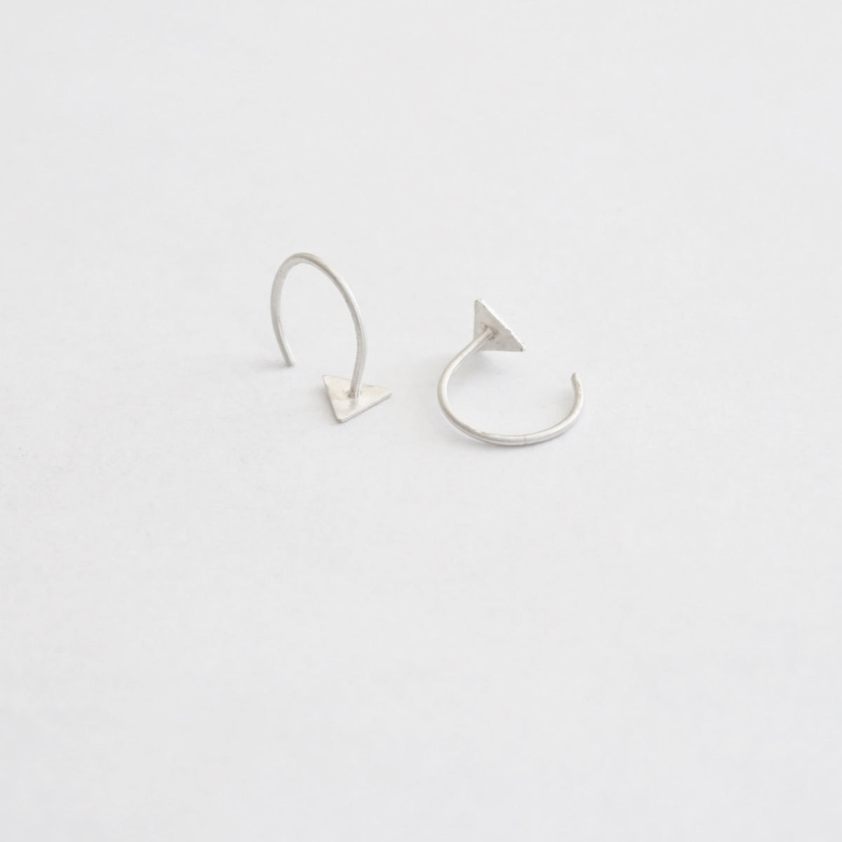 Boho Chic And Stylish, Hand-Made Ear Hugging Hoops With A Triangle Front - 0246 - Virginia Wynne Designs