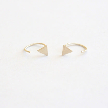 Boho Chic And Stylish, Hand-Made Ear Hugging Hoops With A Triangle Front - 0246 - Virginia Wynne Designs