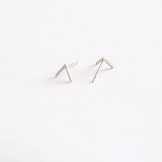 Classic and Stylish - Hand-Crafted  V Stud Earrings - 0257 - Virginia Wynne Designs