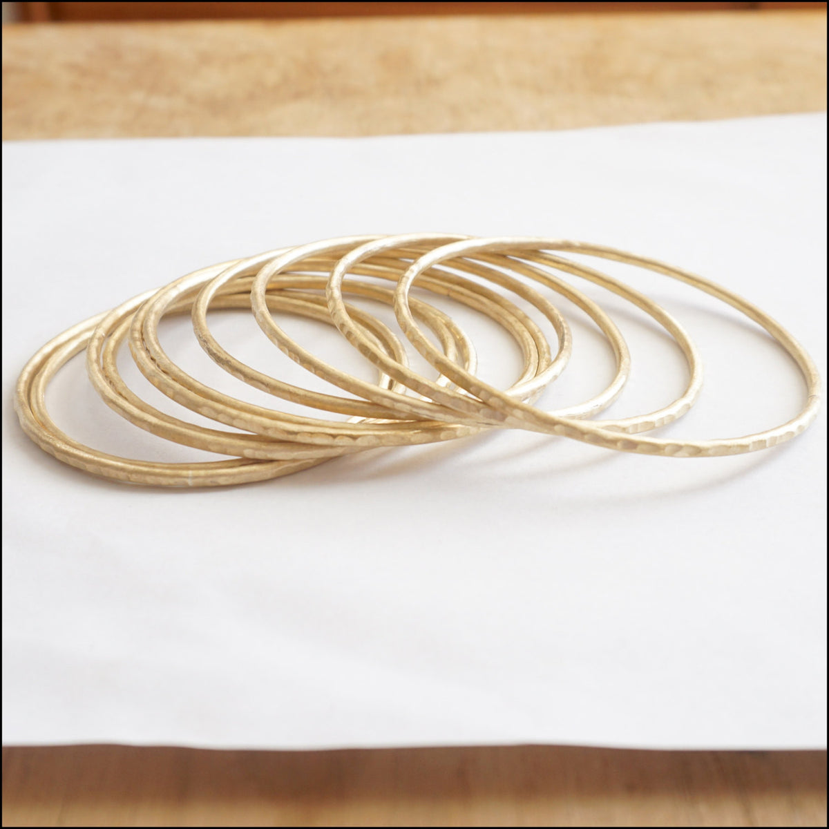 Classic Bohemian Bangle Bracelets, Hand-Made and Hand Textured - 0210 - Virginia Wynne Designs