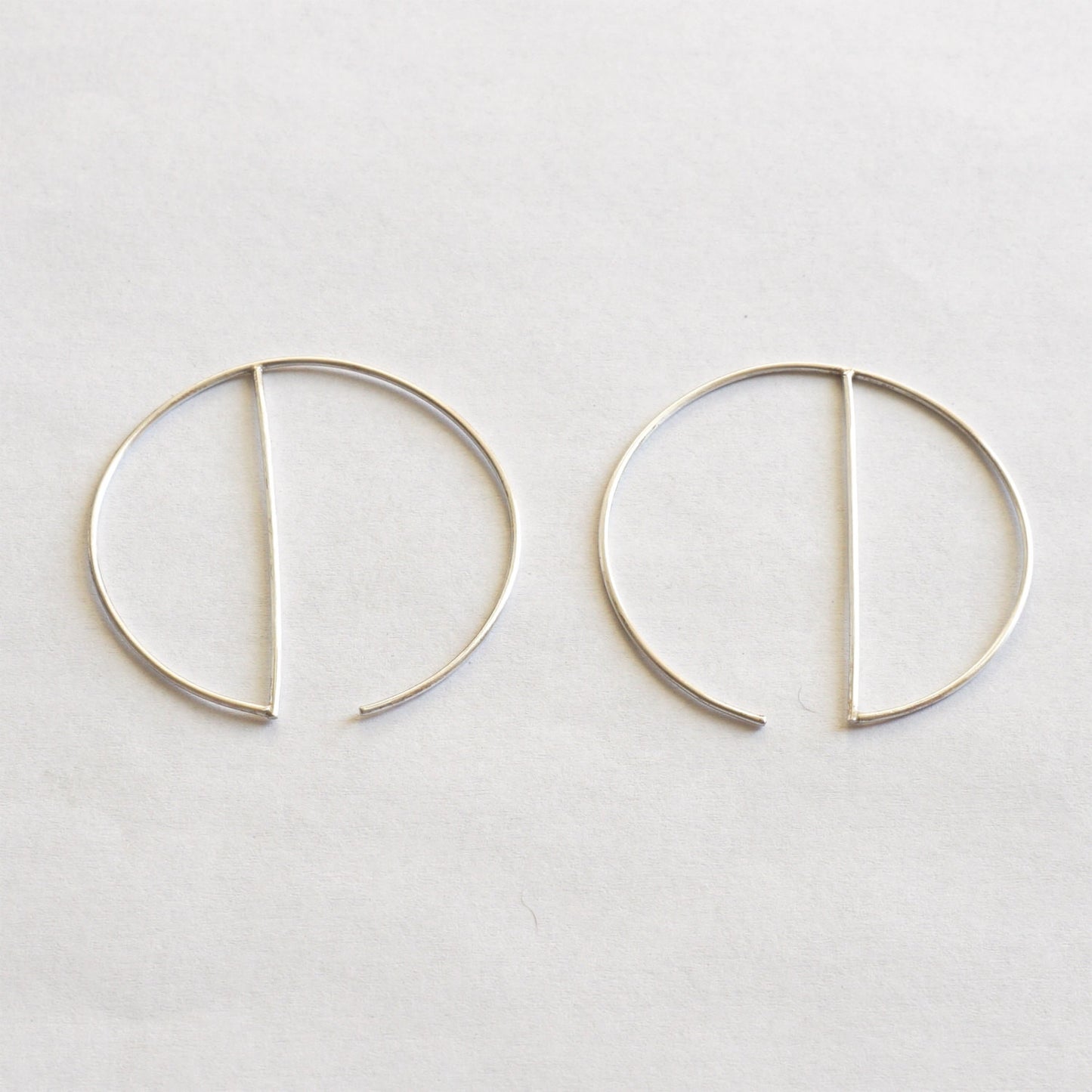 Contemporary Designed - Minimalist and Hand-Made, Open Hoop Dangle Earrings - 0259 - Virginia Wynne Designs