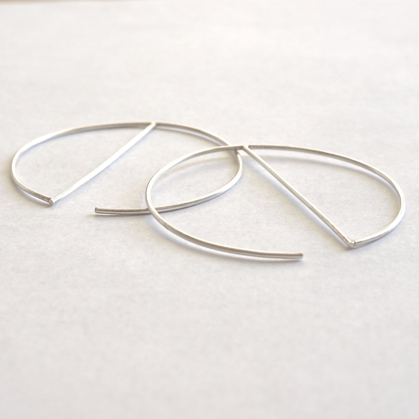 Contemporary Designed - Minimalist and Hand-Made, Open Hoop Dangle Earrings - 0259 - Virginia Wynne Designs