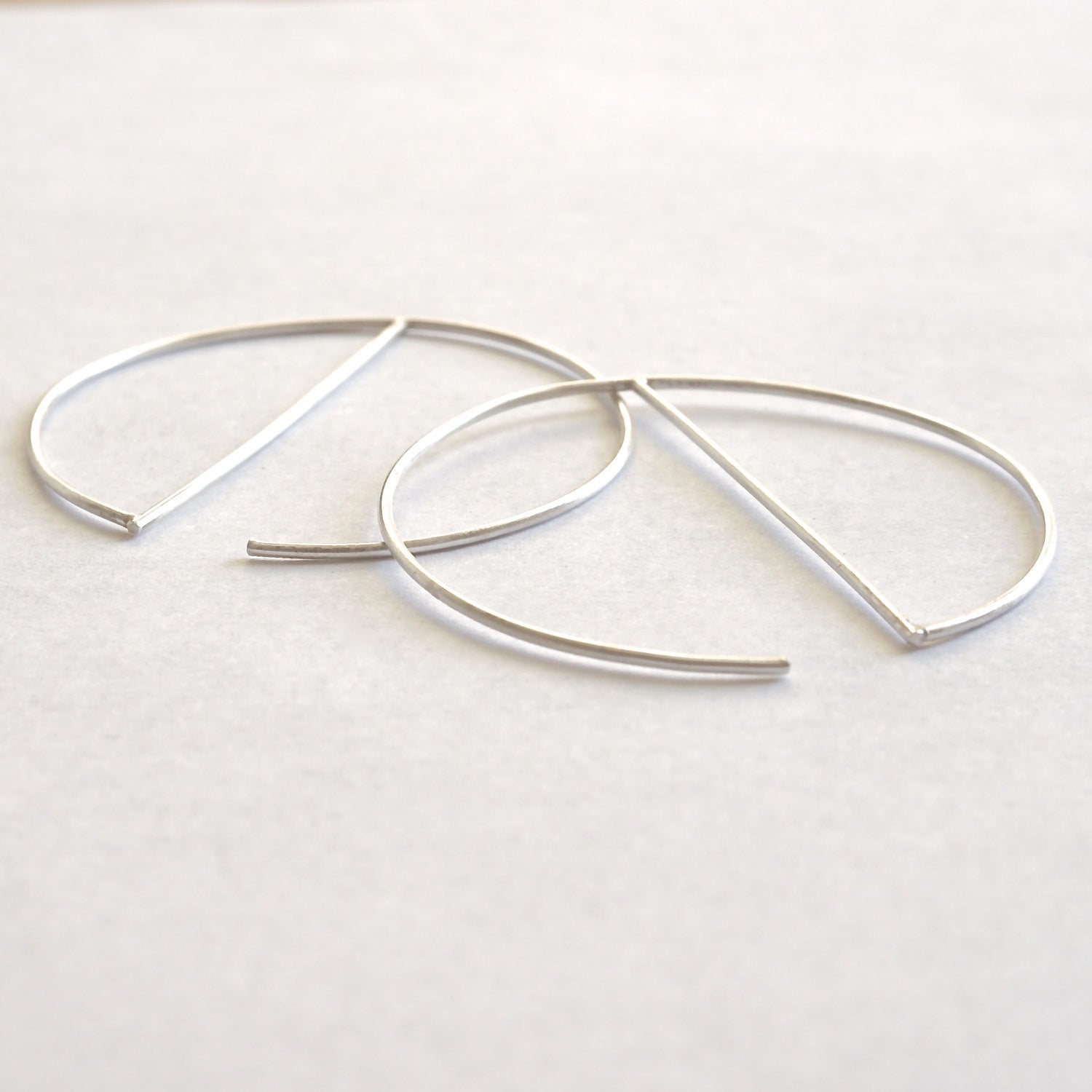Contemporary Designed - Minimalist and Hand-Made, Open Hoop Dangle Earrings - 0259 - Virginia Wynne Designs