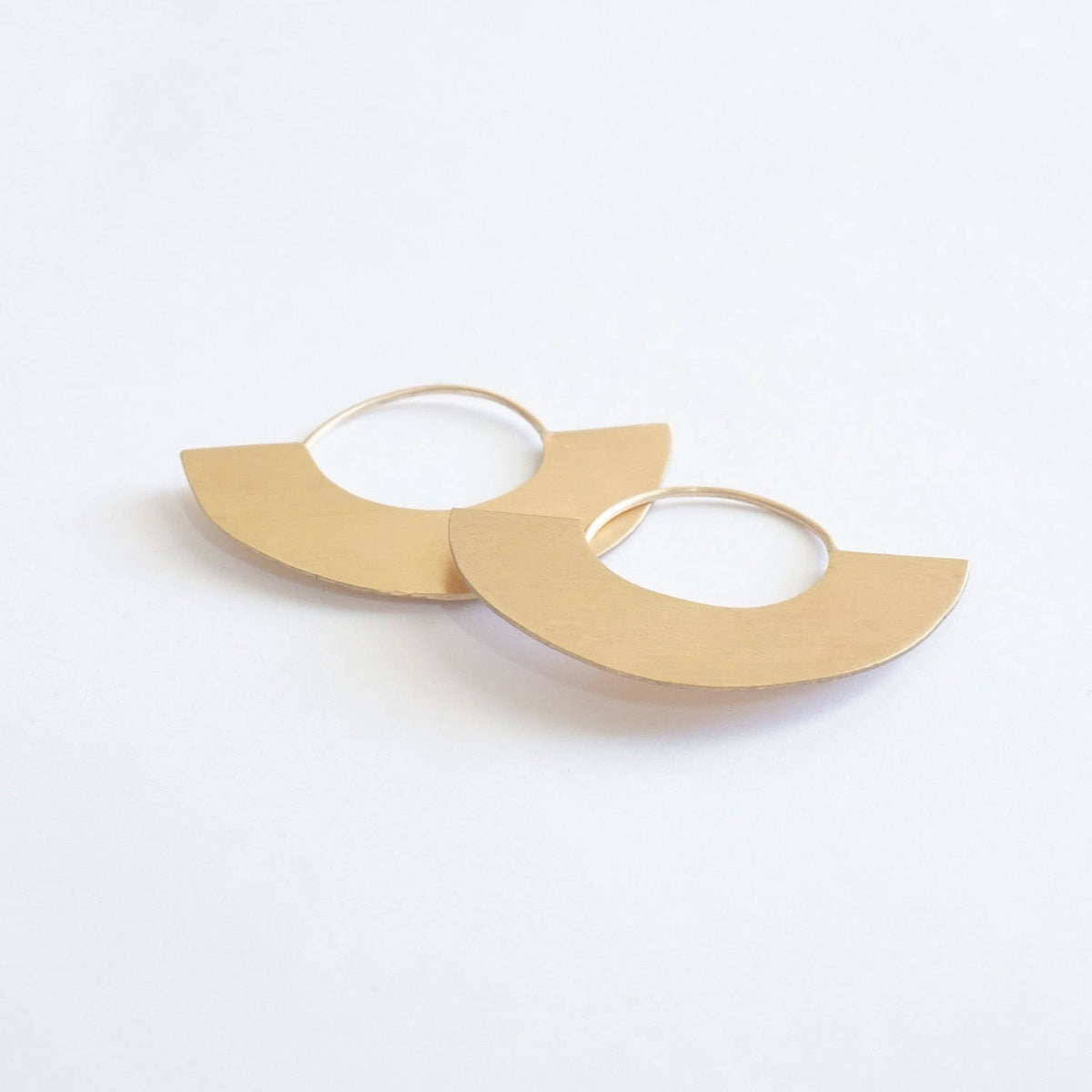 Chic Minimalist Half Circle Hand-Made Dangle Hoop Earrings - 0271 - Virginia Wynne Designs