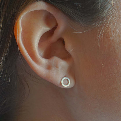 Sophisticated Hand-Made Open Circle Stud Earrings - 0183 - Virginia Wynne Designs