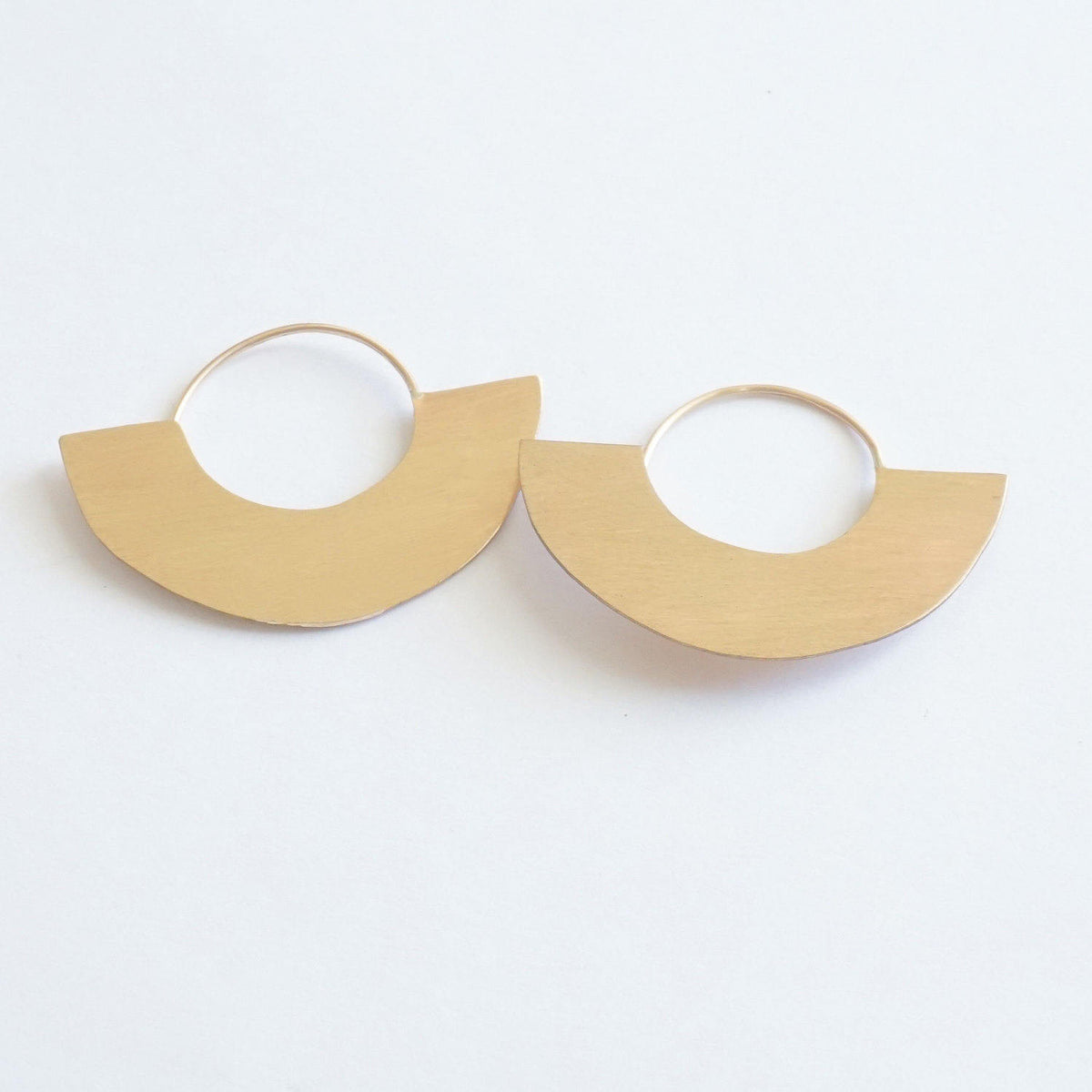 Chic Minimalist Half Circle Hand-Made Dangle Hoop Earrings - 0271 - Virginia Wynne Designs