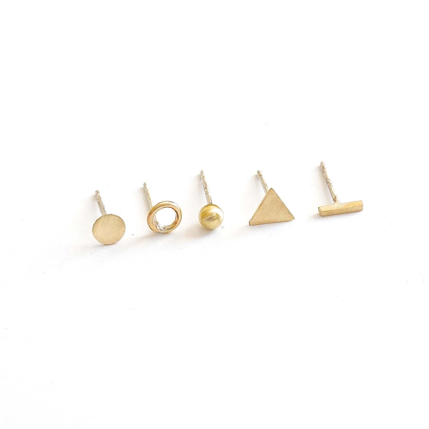 Hand-Made Set Five Mismatched Stud Earrings - 0272 - Virginia Wynne Designs