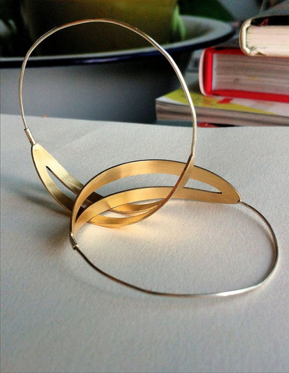 Sophisticated, Classic, Hand-Made  Hoop Earrings with Center Cut-Out - 0028 - Virginia Wynne Designs