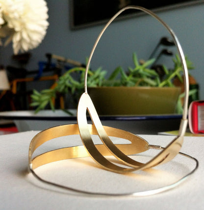 Sophisticated, Classic, Hand-Made  Hoop Earrings with Center Cut-Out - 0028 - Virginia Wynne Designs