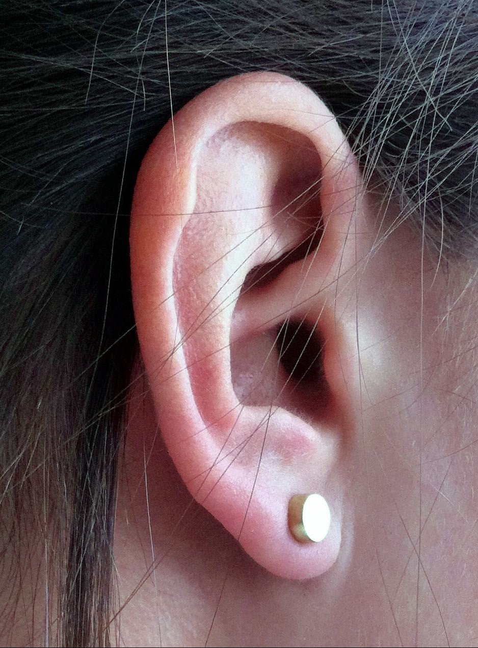 Stylish, Well Designed Solid Hand-Crafted Gold Colored Circular Brass Studs - 0141 - Virginia Wynne Designs