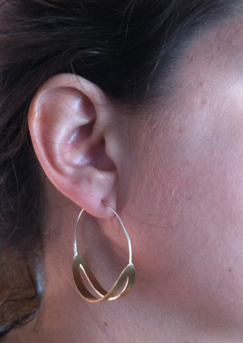 Sophisticated, Classic, Hand-Made  Hoop Earrings with Center Cut-Out - 0028 - Virginia Wynne Designs