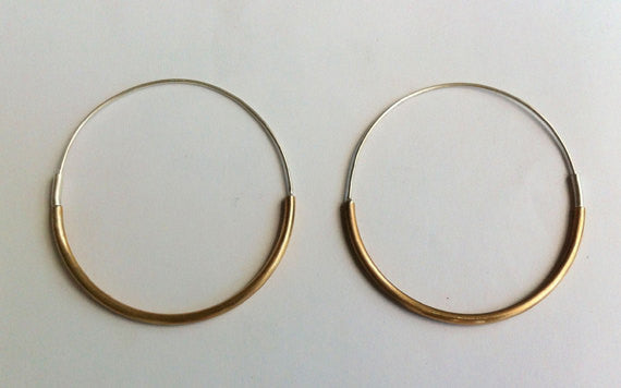 Classically Designed, Simple, Hand-Made Lightweight Large Hoop Earrings - 0056 - Virginia Wynne Designs