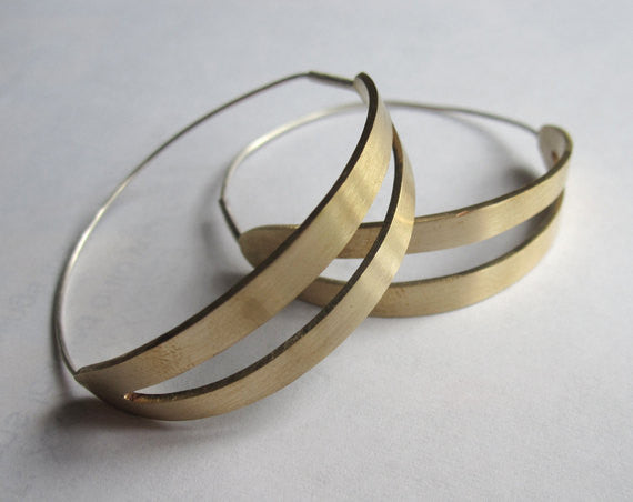 Sophisticated, Classic, Hand-Made  Hoop Earrings with Center Cut-Out - 0028 - Virginia Wynne Designs