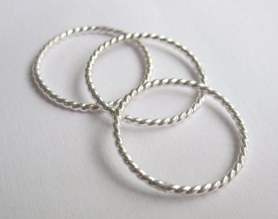Well Designed, Distinctive and Elegant Sterling Silver & 14k Gold Twisted Stackable Rings - 0057 - Virginia Wynne Designs