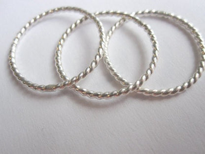 Well Designed, Distinctive and Elegant Sterling Silver & 14k Gold Twisted Stackable Rings - 0057 - Virginia Wynne Designs