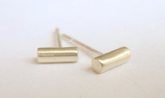 Contemporary Chic Hand-Made Thick Round Mini Bar Stud Earrings - 0037 - Virginia Wynne Designs