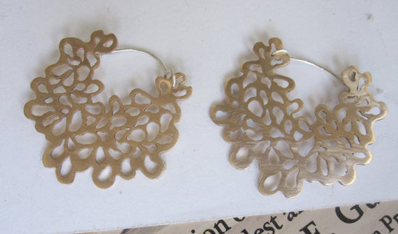 Exceptional, One-of-a Kind, Hand-Made Cut-Out Hoop Earrings - 0090 - Virginia Wynne Designs