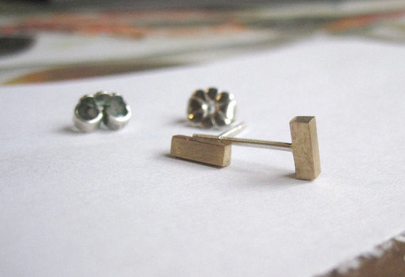 Handmade Square Bar Stud Earrings Will Accentuate Your Fashion Style! - 0024 - Virginia Wynne Designs