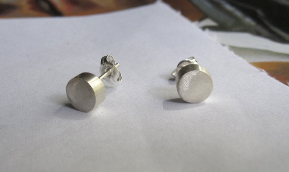 Classic Elegance With These Hand-Made Simple, Round Solid Sterling Silver Stud Earrings - 0048 - Virginia Wynne Designs