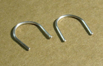 Subtle and Delicate, Hand-Crafted Short Curved Wishbone Arc Earrings - 0019 - Virginia Wynne Designs