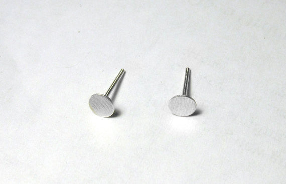 Classic Simplicity Hand-Made Flat Sterling Silver Circle Stud Earrings - 0035 - Virginia Wynne Designs