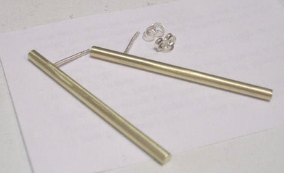 Modern, Minimalistic, Hand-Made Stick Stud Earrings - 0020 - Virginia Wynne Designs