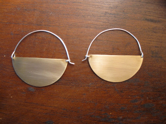 Hand-Made and Stylish - Half-Circle Crecent Hoop Earring - 0081 - Virginia Wynne Designs