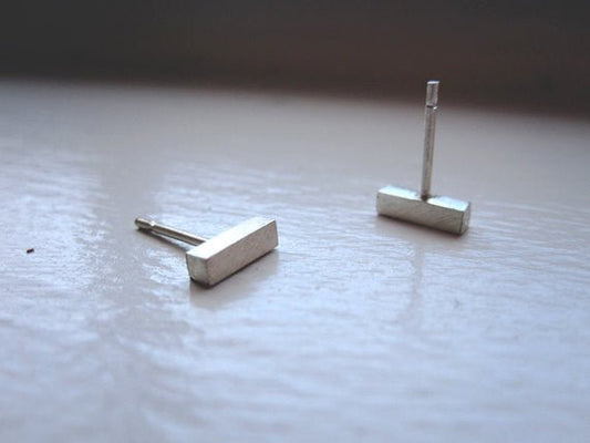 Simple & Stylish Solid Rectangular Square or Round Bar Stud Earrings - 0015 - Virginia Wynne Designs