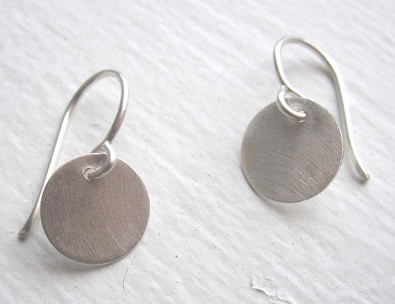 Stylish Hand-Made Disk Circle Drop Dangle Earrings - 0051 - Virginia Wynne Designs