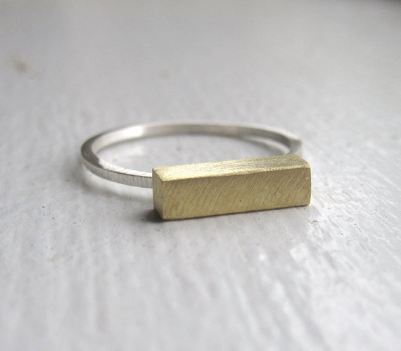 Well-Designed and Exceptional Hand-Made Thick Bar Stacking Ring, - 0105 - Virginia Wynne Designs