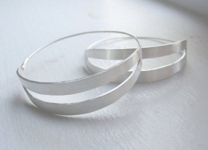 Sophisticated, Classic, Hand-Made  Hoop Earrings with Center Cut-Out - 0028 - Virginia Wynne Designs