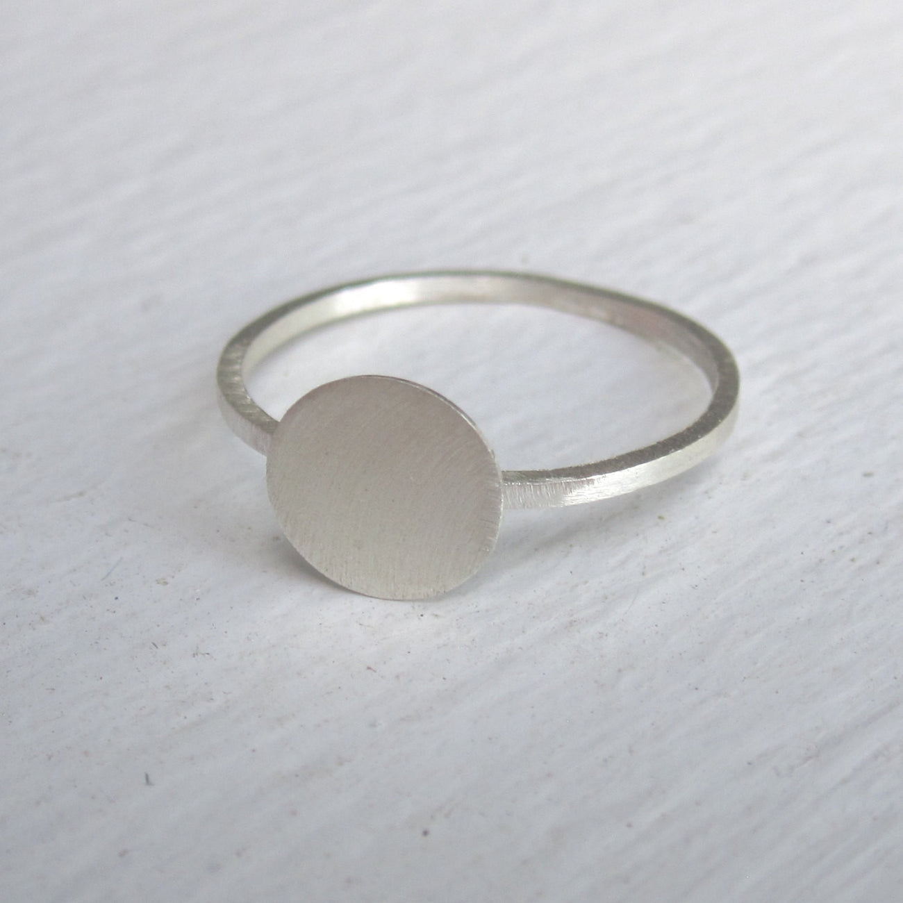 Stylish and Distinctive - Hand-Made Solid Silver Circle Disk Ring - 0112 - Virginia Wynne Designs