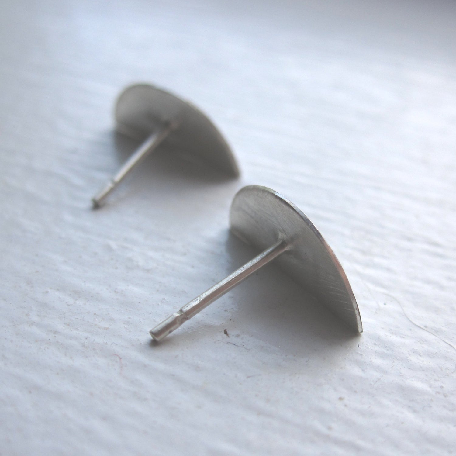 Classic, Hand-Made, Half Moon Stud Earrings - 0102 - Virginia Wynne Designs