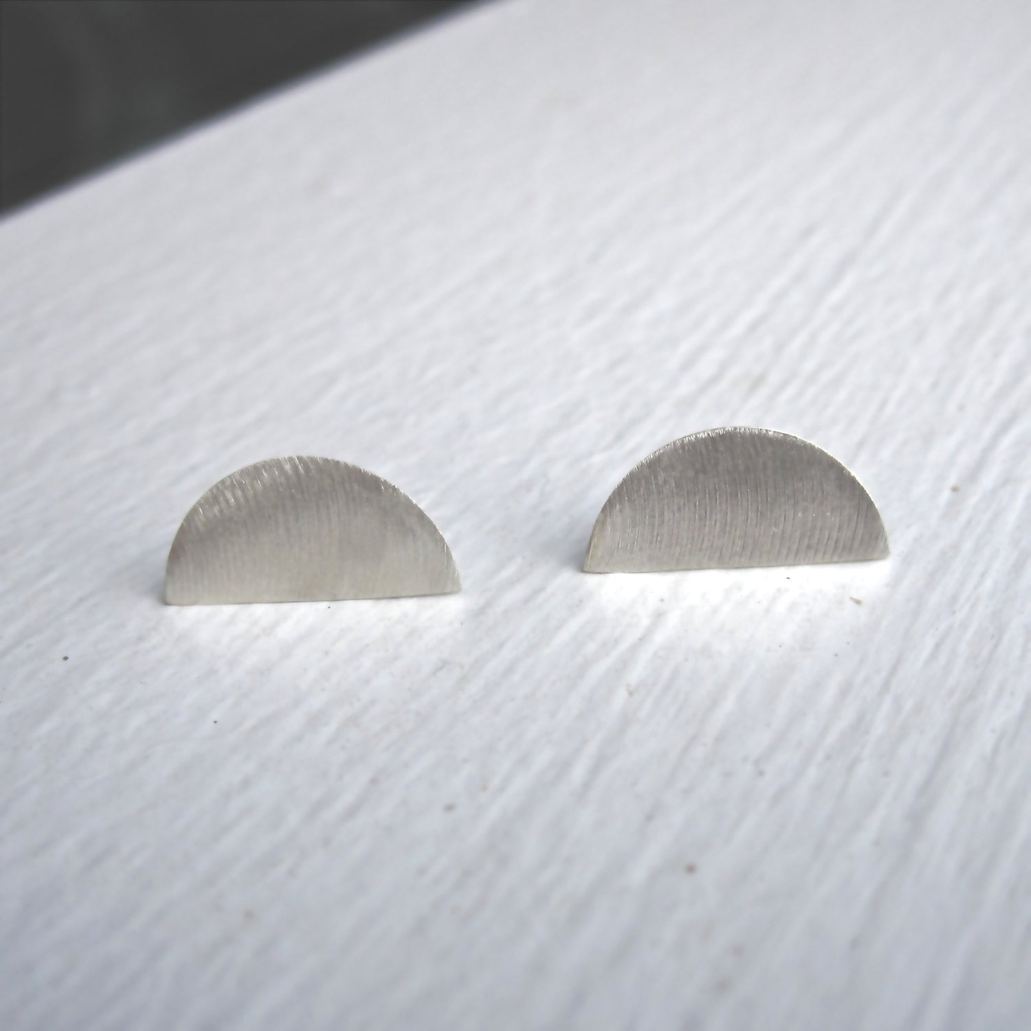 Classic, Hand-Made, Half Moon Stud Earrings - 0102 - Virginia Wynne Designs