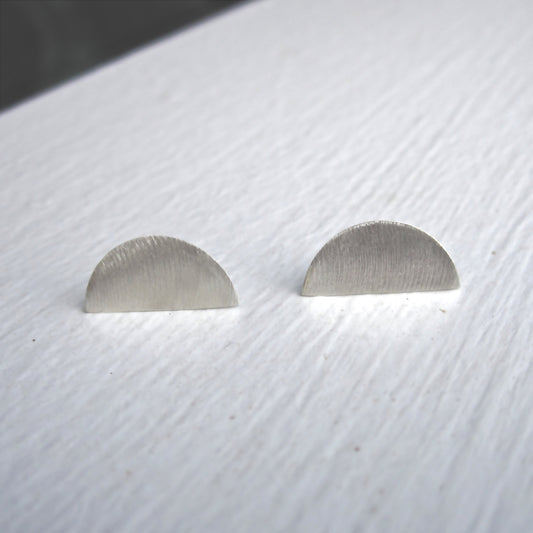 Classic, Hand-Made, Half Moon Stud Earrings - 0102 - Virginia Wynne Designs
