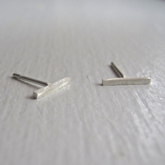 Smart & Classy Hand-Made Staple Bar Stud Earrings - 0117 - Virginia Wynne Designs