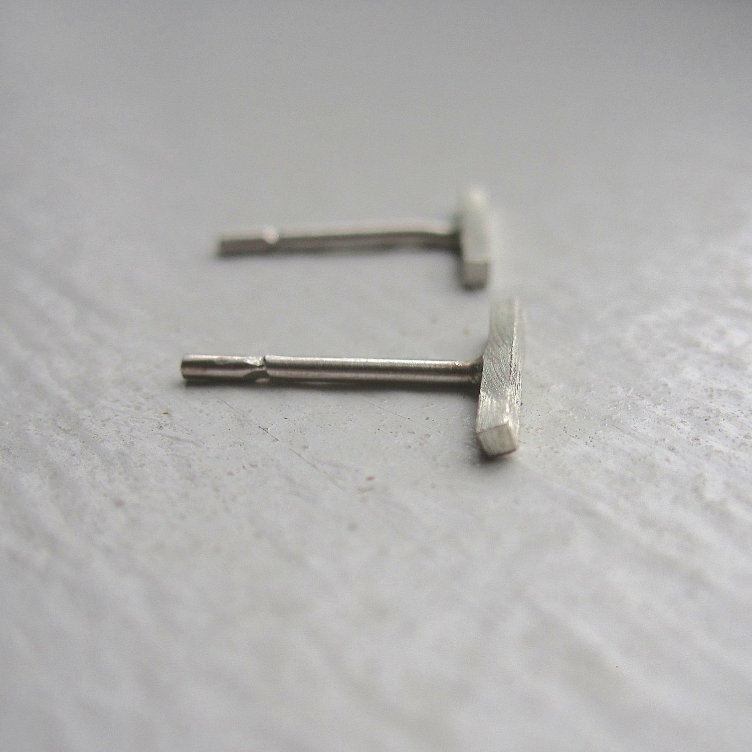 Smart & Classy Hand-Made Staple Bar Stud Earrings - 0117 - Virginia Wynne Designs