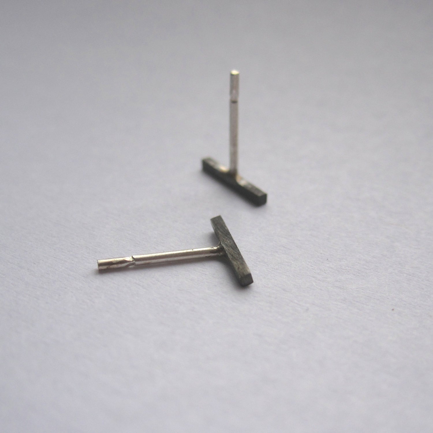 Smart & Classy Hand-Made Staple Bar Stud Earrings - 0117 - Virginia Wynne Designs