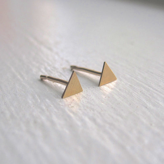Modern Boho Classic Hand-Made Triangle Stud Earrings - 0125 - Virginia Wynne Designs