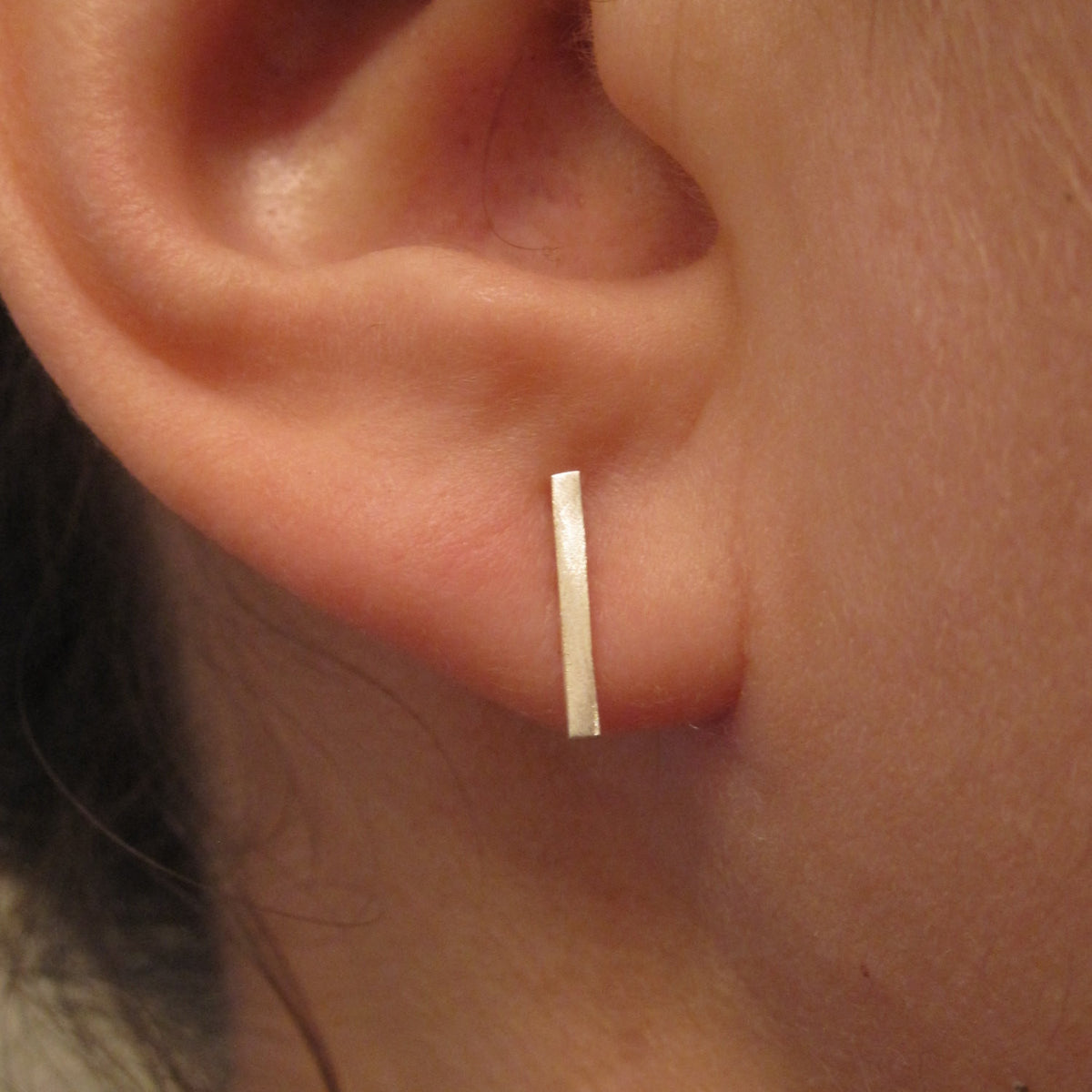 Understated Hand-Made Elongated Solid Straight Bar Earrings - 0004 - Virginia Wynne Designs