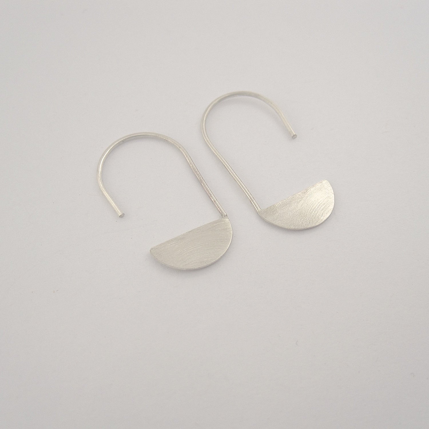 A Contemporary, Hand-Made Take on the Classic Design,  Crescent Moon Dangle Earrings - 0136 - Virginia Wynne Designs