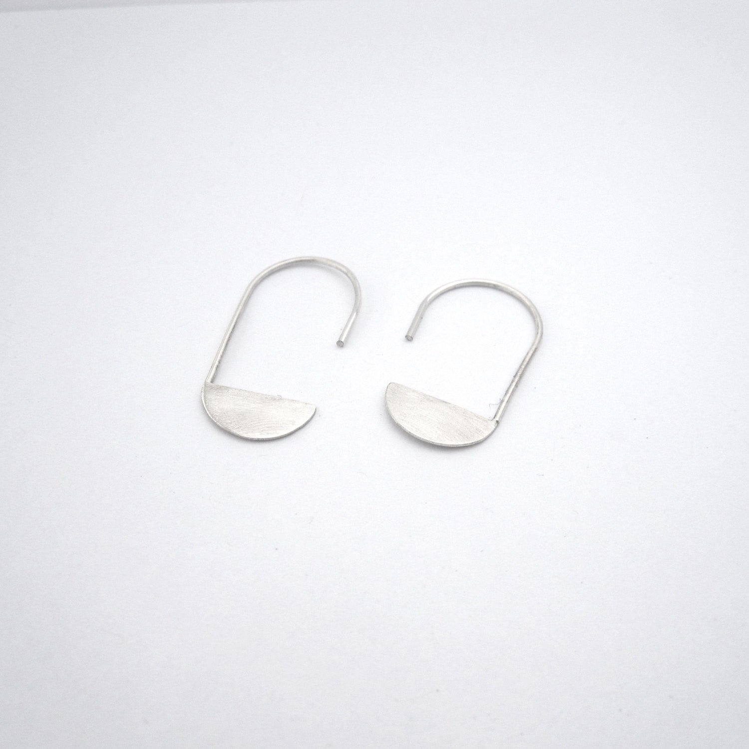A Contemporary, Hand-Made Take on the Classic Design,  Crescent Moon Dangle Earrings - 0136 - Virginia Wynne Designs