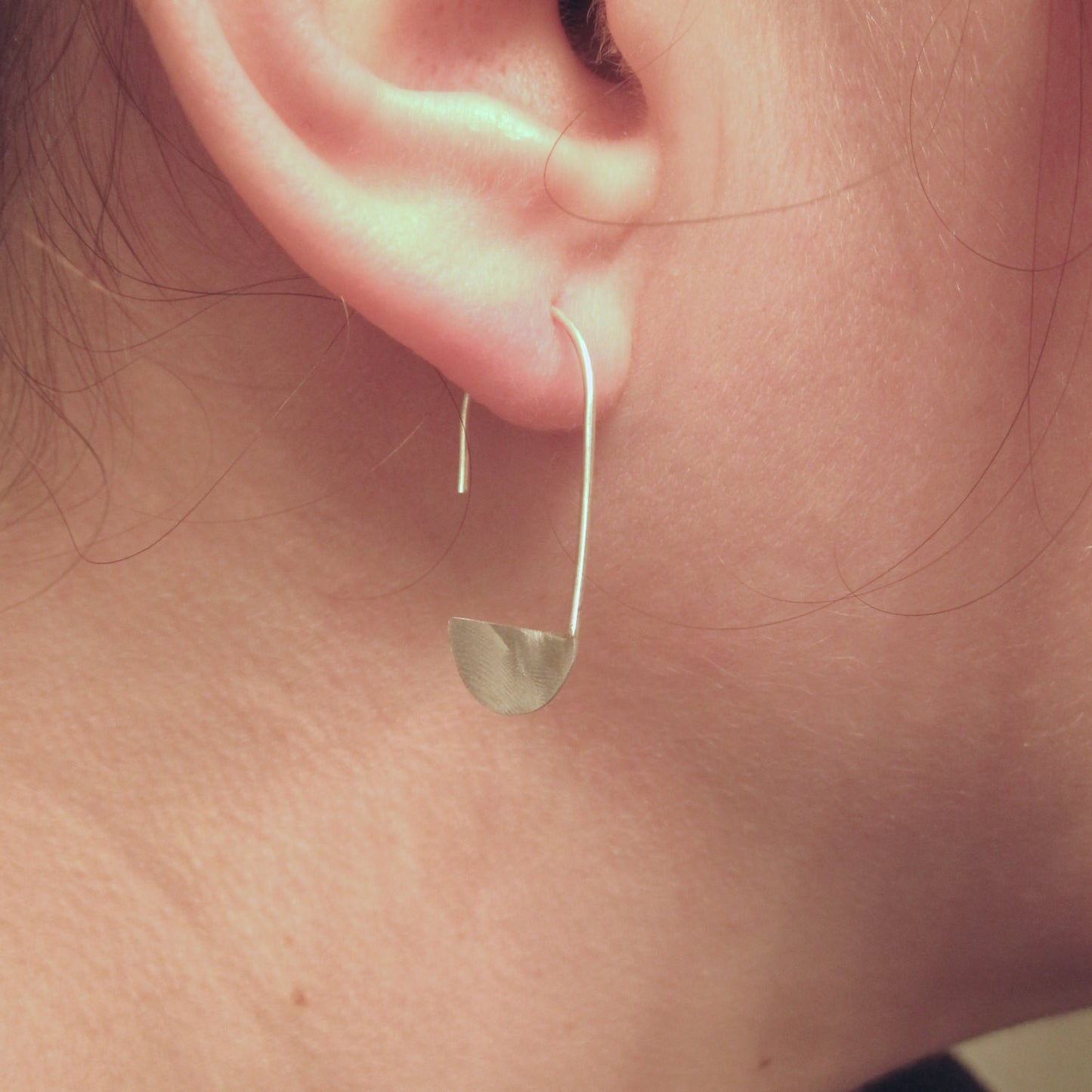 A Contemporary, Hand-Made Take on the Classic Design,  Crescent Moon Dangle Earrings - 0136 - Virginia Wynne Designs