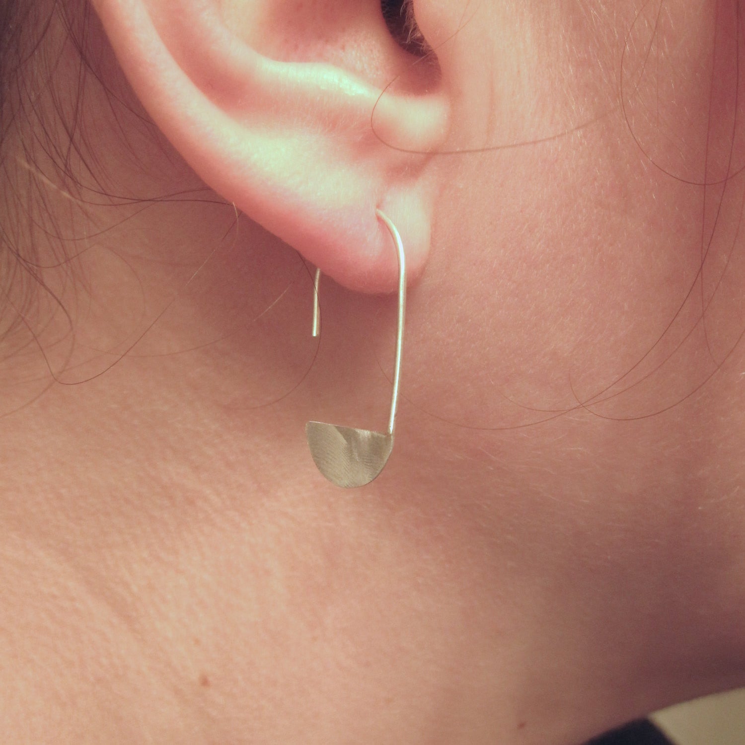 A Contemporary, Hand-Made Take on the Classic Design,  Crescent Moon Dangle Earrings - 0136 - Virginia Wynne Designs